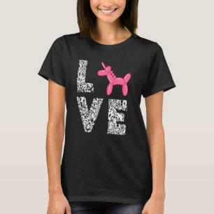 Unicorn Balloon Twisting Balloon Animal Love Ballo T-Shirt