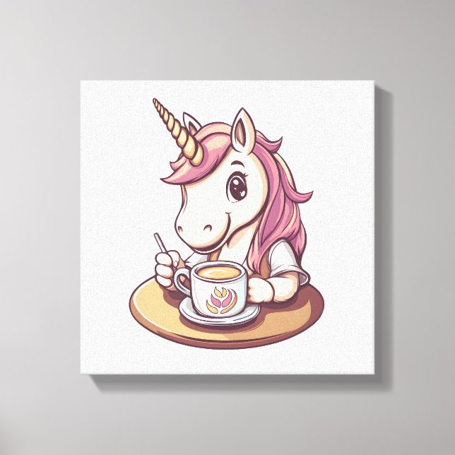 Unicorn Barista (1) Canvas Print (Front)