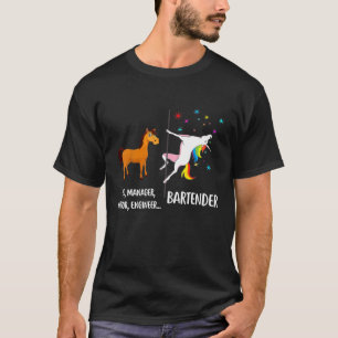 Unicorn Bartender Funny Job Title T-Shirt