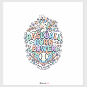 Unicorn Baseball Horn Power Kawaii Vector Design_1