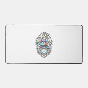 Unicorn Baseball Horn Power Kawaii Vector Design_1 Desk Mat