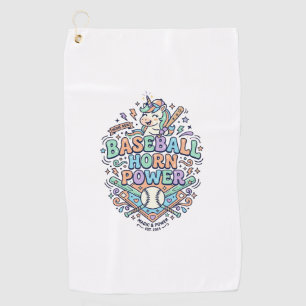 Unicorn Baseball Horn Power Kawaii Vector Design_1 Golf Towel
