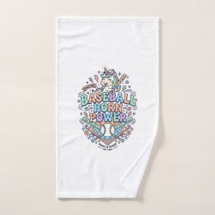Unicorn Baseball Horn Power Kawaii Vector Design_1 Hand Towel