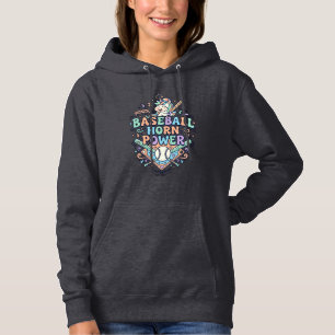 Unicorn Baseball Horn Power Kawaii Vector Design_1 Hoodie