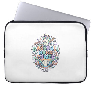 Unicorn Baseball Horn Power Kawaii Vector Design_1 Laptop Sleeve