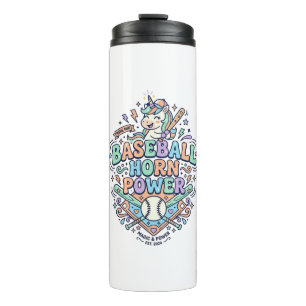 Unicorn Baseball Horn Power Kawaii Vector Design_1 Thermal Tumbler