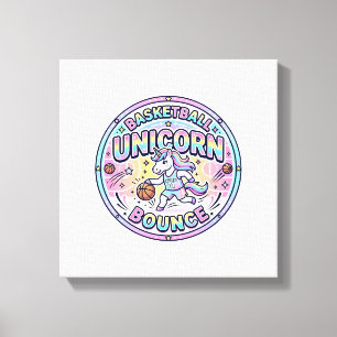 Unicorn Basketball Unicorn Bounce Funny Shirt Grap Canvas Print