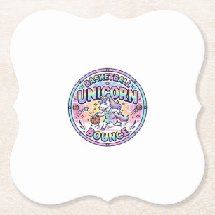 Unicorn Basketball Unicorn Bounce Funny Shirt Grap Paper Coaster