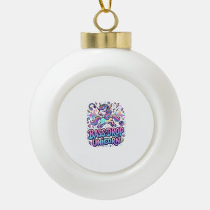 Unicorn Bass Drop Unicorn Gift Idea Typography Des Ceramic Ball Christmas Ornament
