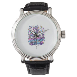 Unicorn Bass Drop Unicorn Gift Idea Typography Des Watch