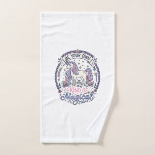 Unicorn Be Your Own Kind of Magical Playful Cute G Hand Towel