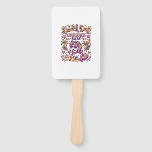 Unicorn Beach Day Unicorn Babe Stylish Zazzle Desi Hand Fan