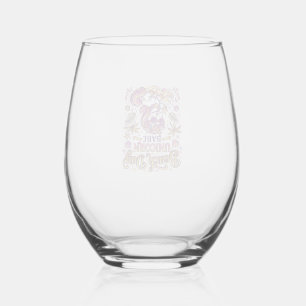 Unicorn Beach Day Unicorn Babe Stylish Zazzle Desi Stemless Wine Glass