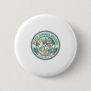 Unicorn Beach Summer Unicorn POD Ready Apparel Gra 6 Cm Round Badge