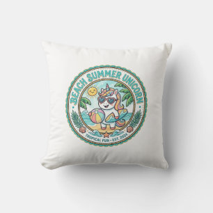 Unicorn Beach Summer Unicorn POD Ready Apparel Gra Cushion