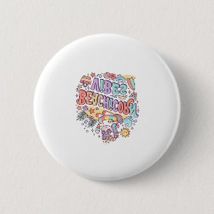 Unicorn Beachicorn Vibes Whimsical White Backgroun 6 Cm Round Badge