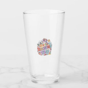 Unicorn Beachicorn Vibes Whimsical White Backgroun Glass
