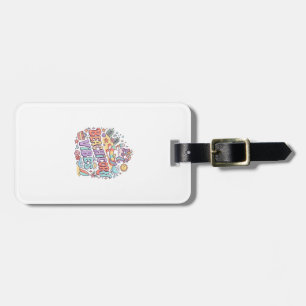 Unicorn Beachicorn Vibes Whimsical White Backgroun Luggage Tag