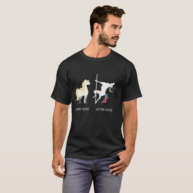 Unicorn Before Wine After Wine T-Shirt (Front Full)