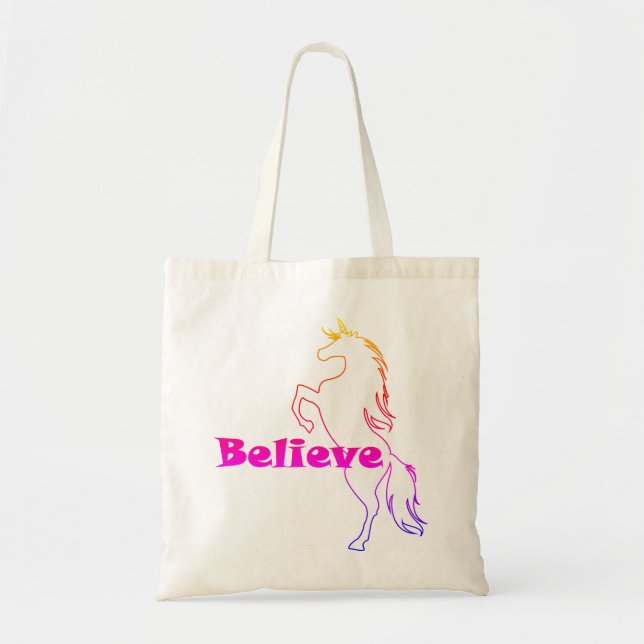 Unicorn Believe Design - Budget Tote Bag (Front)