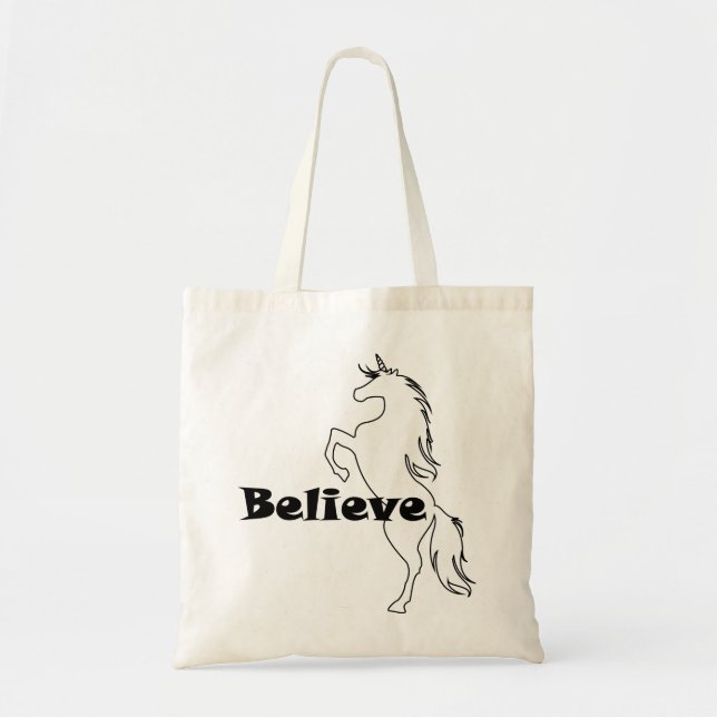 Unicorn Believe Design - Budget Tote Bag (Front)