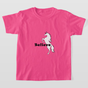 Unicorn Believe Design - Girls' Basic T-Shirt