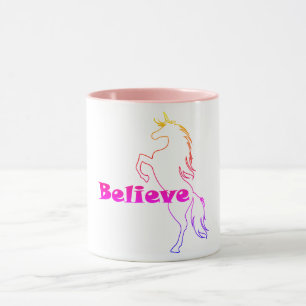 Unicorn Believe Design - Pink 11 oz Combo Mug