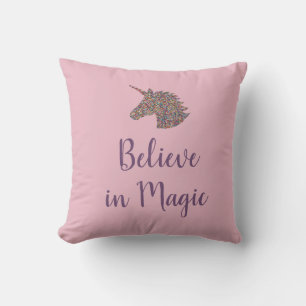 Unicorn Believe in Magic Rainbow Sprinkles Cushion
