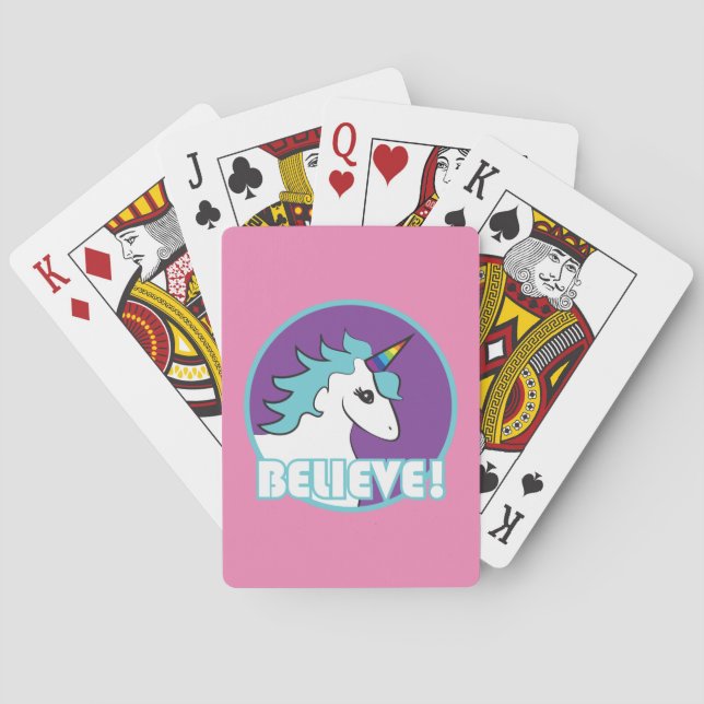 Unicorn "BELIEVE!" Playing Cards (Back)