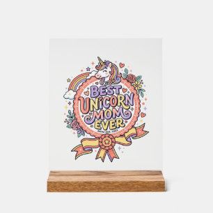 Unicorn Best Unicorn Mum Ever Whimsical Zazzle Des Acrylic Sign