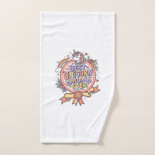 Unicorn Best Unicorn Mum Ever Whimsical Zazzle Des Hand Towel