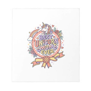 Unicorn Best Unicorn Mum Ever Whimsical Zazzle Des Notepad