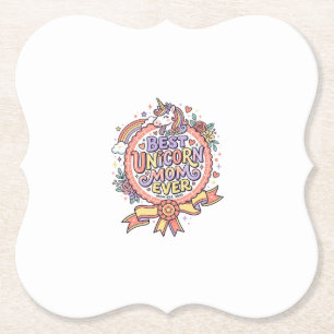 Unicorn Best Unicorn Mum Ever Whimsical Zazzle Des Paper Coaster