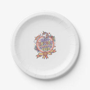 Unicorn Best Unicorn Mum Ever Whimsical Zazzle Des Paper Plate