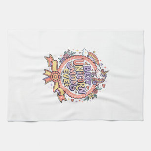 Unicorn Best Unicorn Mum Ever Whimsical Zazzle Des Tea Towel