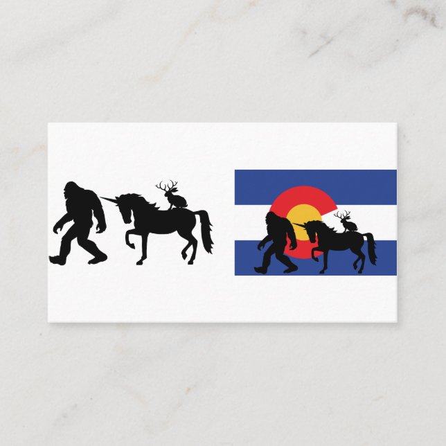 Unicorn, Bigfoot and Jackalope Business Card (Front)