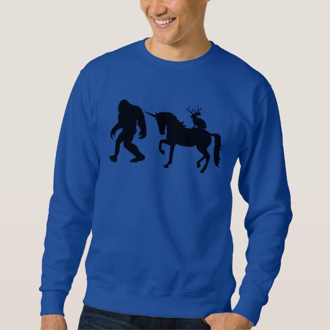 Unicorn, Bigfoot and Jackalope Sweatshirt (Front)