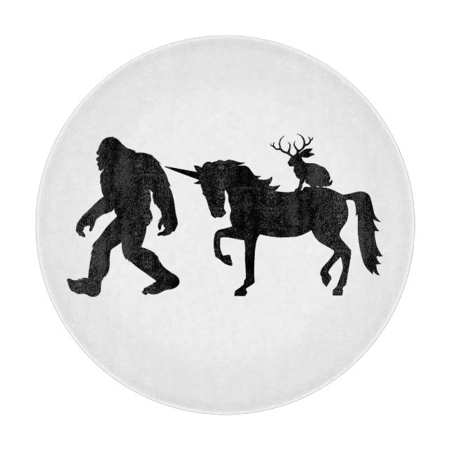 Unicorn, Bigfoot, Jackalope Cutting Board (Front)