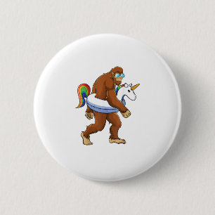 Unicorn Bigfoot Sasquatch Pool Party Boys Girls Fu 6 Cm Round Badge