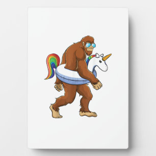 Unicorn Bigfoot Sasquatch Pool Party Boys Girls Fu Plaque