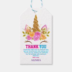 Unicorn Birthday 1st Birthday Party Gift Tags