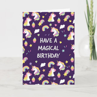 Unicorn Birthday Card for Girls