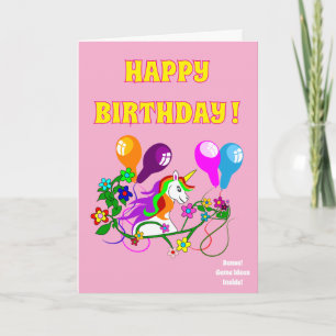 UNICORN birthday card for kids fun