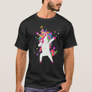 Unicorn Birthday Cute Dab Dancing Unicorns Mum Da T-Shirt
