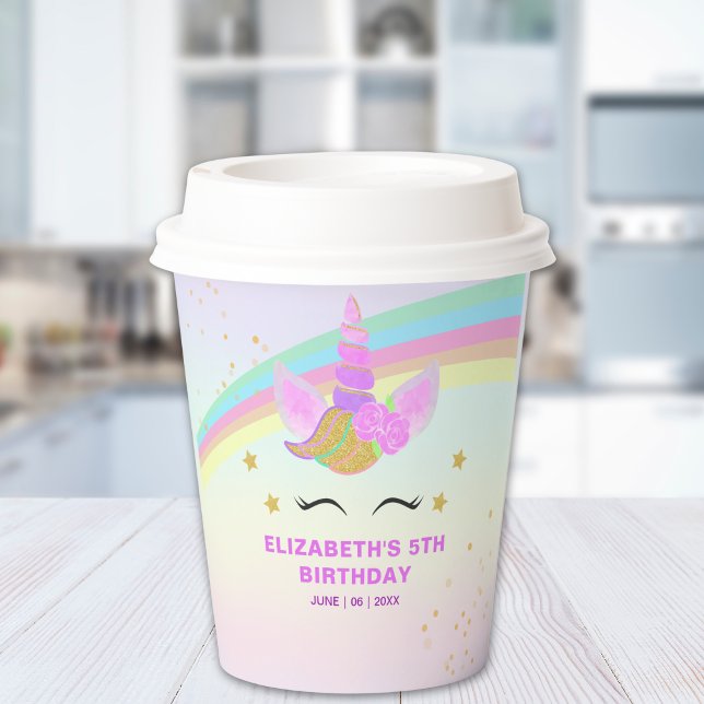 Unicorn Birthday Decorations for Girls Paper Cups (Creator Uploaded)