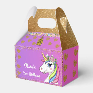Unicorn Birthday Favor Box   Custom Party Gift Box