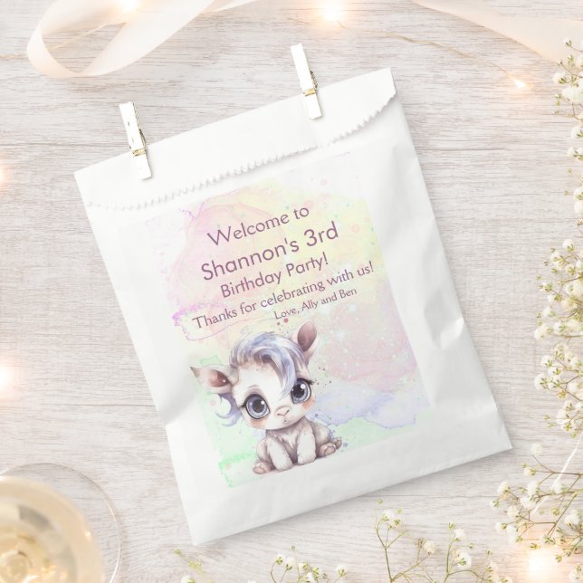 Unicorn Birthday Favour Bags (Clipped)
