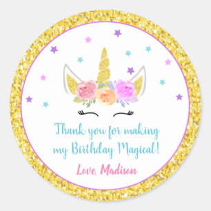 Unicorn Birthday Favour Tags