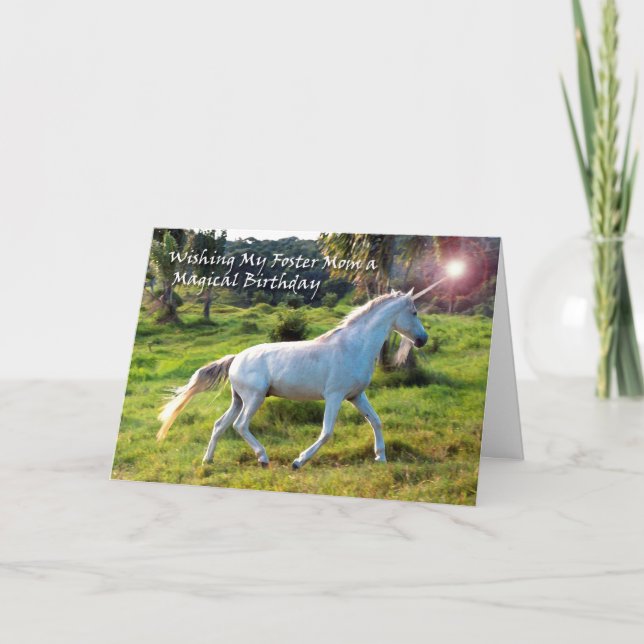 Unicorn, Birthday for Foster Mum, Magical Dream Card (Front)