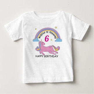Unicorn Birthday Girl Custom Toddler T-Shirt